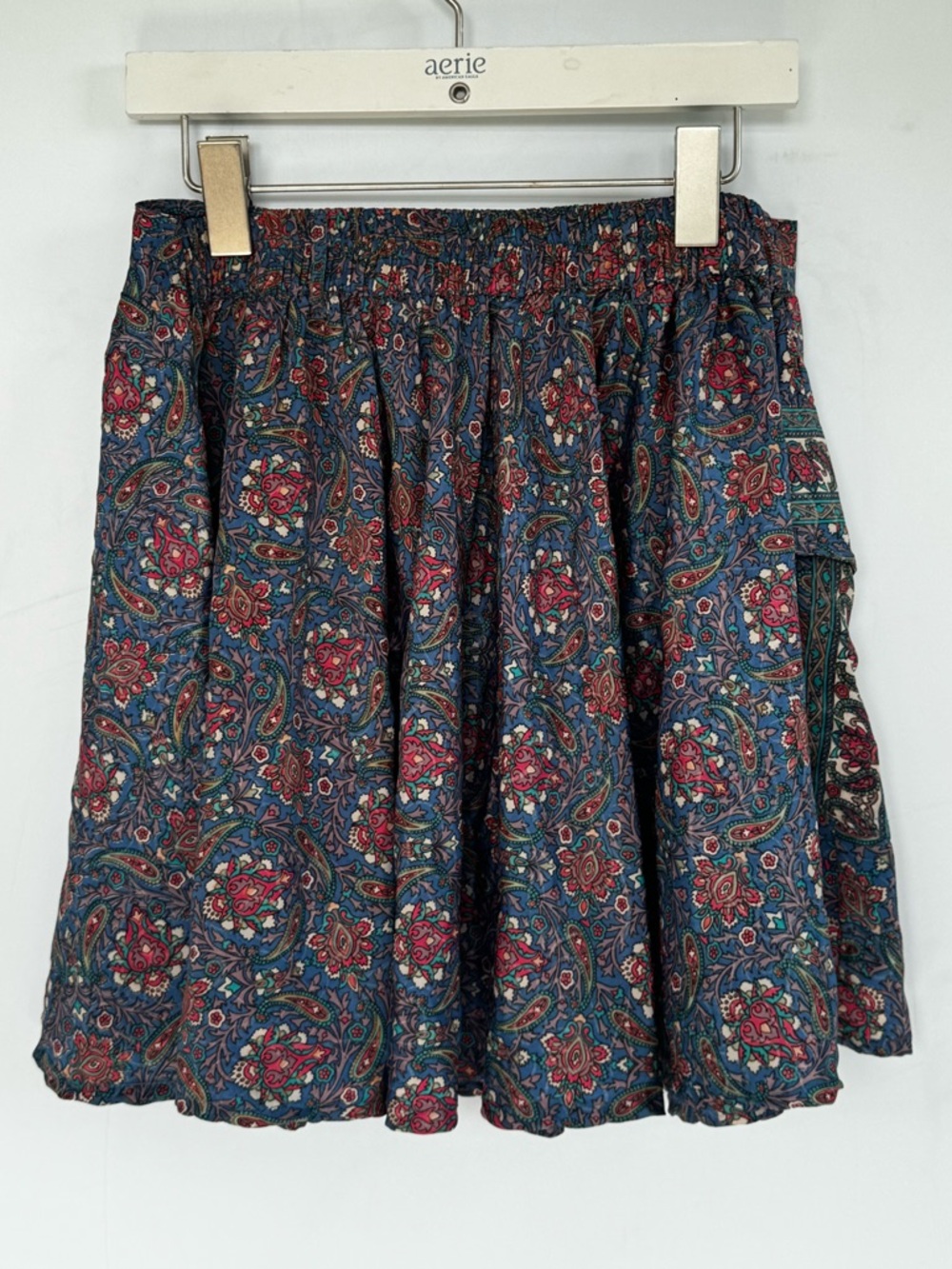 Earthbound Trading Co. Floral Paisley Blue A-Line Skirt Size Small - Picture 6 of 9